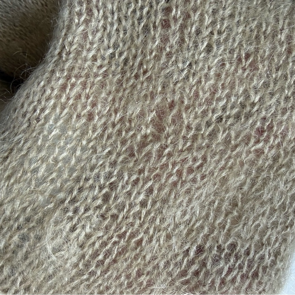 Vintage studio Michelle Stuart Brown cream heart flower turtleneck knit sweater - Picture 8 of 10